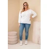 Moteriška Plus Size palaidinė su „Time to Shine“ užrašu, balta