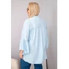 Moteriška Plus Size palaidinė su V formos iškirpte ir rankovėmis su klostėmis, mėlyna