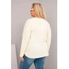 Moteriška Plus Size palaidinė su V formos iškirpte, geltonos spalvos