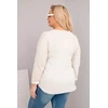 Moteriška Plus Size palaidinė su V formos iškirpte ir ilgesne nugara, smėlio spalvos