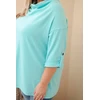 Moteriška Plus Size palaidinė su vandens iškirpte, mėtų spalvos