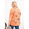 Moteriška Plus Size palaidinė trumpomis rankovėmis su kišene, oranžinė