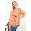 Moteriška Plus Size palaidinė trumpomis rankovėmis su kišene, oranžinė