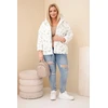 Moteriška Plus Size pavasarinė striukė su gėlių raštu, mėtų spalvos