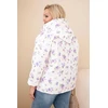Moteriška Plus Size pavasarinė striukė su gėlių raštu, violetinės spalvos