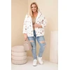 Moteriška Plus Size pavasarinė striukė su gėlių raštu, kapučino spalvos