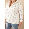 Moteriška Plus Size pavasarinė striukė su gėlių raštu, mėtų spalvos