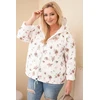 Moteriška Plus Size pavasarinė striukė su gėlių raštu, kapučino spalvos