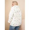 Moteriška Plus Size pavasarinė striukė su gėlių raštu, mėtų spalvos