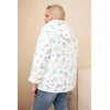 Moteriška Plus Size pavasarinė striukė su gėlių raštu, mėlynos spalvos