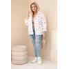 Moteriška Plus Size pavasarinė striukė su gėlių raštu, violetinės spalvos