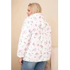 Moteriška Plus Size pavasarinė striukė su gėlių raštu, rožinės spalvos