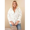 Moteriška Plus Size pavasarinė striukė su gėlių raštu, mėtų spalvos