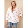 Moteriška Plus Size pavasarinė striukė su gėlių raštu, rožinės spalvos