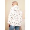 Moteriška Plus Size pavasarinė striukė su gėlių raštu, kapučino spalvos