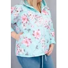 Moteriška Plus Size pikinta striukė su gobtuvu, mėtų spalvos