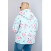 Moteriška Plus Size pikinta striukė su gobtuvu, mėtų spalvos