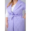Moteriška Plus Size pikota liemenė su diržu ir apykakle, šviesiai violetinės spalvos