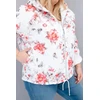 Moteriška Plus Size pikota pavasarinė striukė su gobtuvu, baltos spalvos