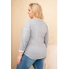 Moteriška Plus Size pilka palaidinė su spaudiniu ir ilgesne nugara