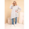 Moteriška Plus Size pilka suknelė ilgomis rankovėmis