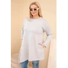 Moteriška Plus Size pilka suknelė ilgomis rankovėmis
