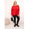 Moteriška Plus Size raudona palaidinė ilgomis rankovėmis