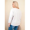 Moteriška Plus Size smėlio spalvos palaidinė V formos iškirpte