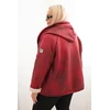 Moteriška Plus Size striukė su gobtuvu, burgundiškos spalvos