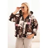 Moteriška Plus Size striukė su gobtuvu, ruda