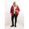 Moteriška Plus Size striukė su gobtuvu, burgundiškos spalvos