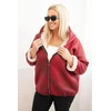 Moteriška Plus Size striukė su gobtuvu, burgundiškos spalvos