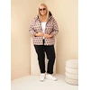 Moteriška Plus Size striukė su gobtuvu ir taškuotu raštu, fango spalvos
