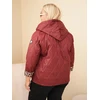 Moteriška Plus Size striukė su gobtuvu ir leopardo rašto apdaila, burgundiška