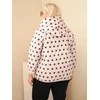 Moteriška Plus Size striukė su gobtuvu ir taškuotu raštu, smėlio spalvos