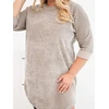 Moteriška Plus Size štruksinė suknelė, smėlio spalvos