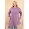 Moteriška Plus Size suknelė iš viskozės, violetinės spalvos