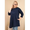 Moteriška Plus Size suknelė iš viskozės, tamsiai mėlyna