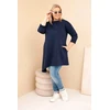 Moteriška Plus Size suknelė iš viskozės, tamsiai mėlyna