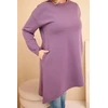 Moteriška Plus Size suknelė iš viskozės, violetinės spalvos
