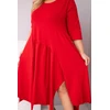 Moteriška Plus Size suknelė su asimetrišku kraštu, raudonos spalvos