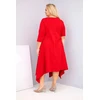 Moteriška Plus Size suknelė su asimetrišku kraštu, raudonos spalvos