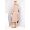 Moteriška Plus Size suknelė su asimetrišku apačios kraštu, kapučino spalvos