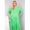 Moteriška Plus Size suknelė su asimetrišku apačios kraštu, šviesiai žalios spalvos