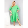 Moteriška Plus Size suknelė su asimetrišku apačios kraštu, šviesiai žalios spalvos