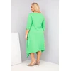 Moteriška Plus Size suknelė su asimetrišku apačios kraštu, šviesiai žalios spalvos