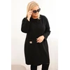 Moteriška Plus Size suknelė su kišene ir 3/4 rankovėmis, juodos spalvos