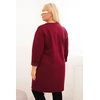 Moteriška Plus Size suknelė su kišene ir 3/4 rankovėmis, slyvų spalvos