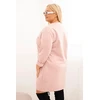 Moteriška Plus Size suknelė su kišene ir 3/4 rankovėmis, pudrinė rožinė