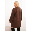 Moteriška Plus Size suknelė su kišene ir 3/4 rankovėmis, rudos spalvos